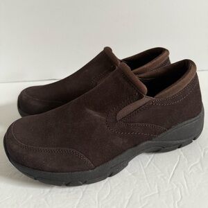 Lands' End Brown Suede Loafers Slip-Ons Men size 8.5